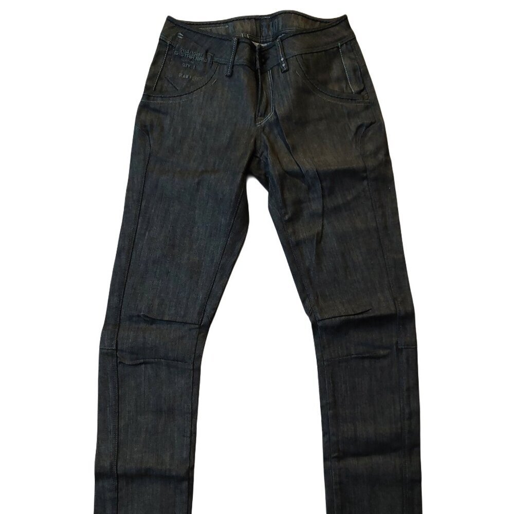 Retro Vintage G-Star 3301 Straight Leg Dark Blue Denim Jeans Sz 27 NWT - Picture 1 of 12